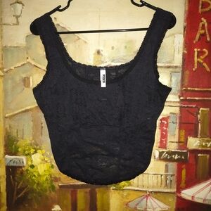 Victoria's Secret Pink Black Lace Top